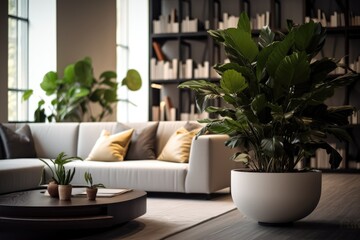 Fototapeta premium modern living room with plant