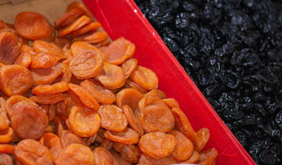 dried fruits, beautiful dried apricots and prunes
