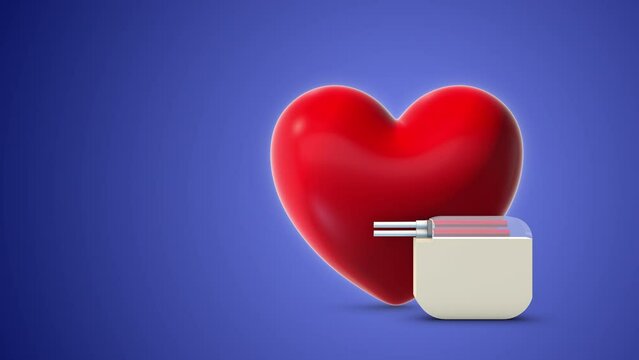 Heartbeat wave lines with a cardiac pacemaker