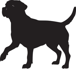 Labrador Vector silhouette, Dog vector silhouette, black color dog silhouette