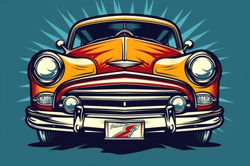 retro car illustration