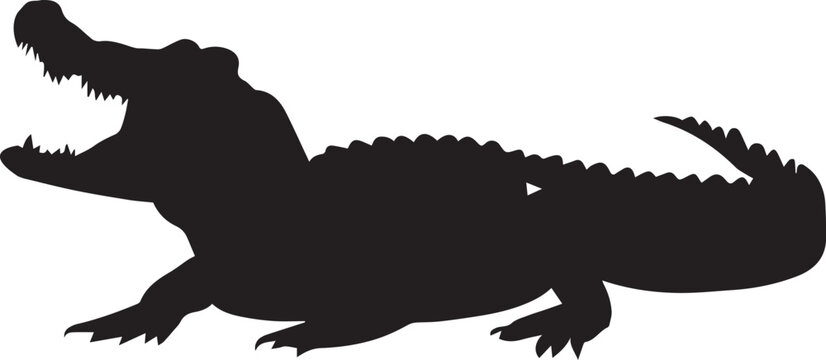 recommend clip art: Alligator vector silhouette