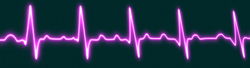 Purple heartbeat line icon. Heartbeat line, Pulse trace, ECG or EKG Cardio graph symbol for Healthy...