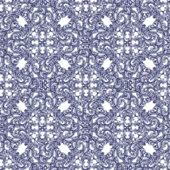 Tapeten Azulejos - seamless pattern. Portuguese Dutch and oriental tile in shades of in classic pale blue ang indigo colors. Baroque Vector mosaic. Rococo and Arabesque ornament © yuliana_s