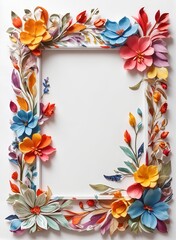 A paper flower picture frame on a stage