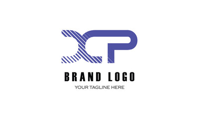 XP brand, creative, lining design company, BLUE logo design.