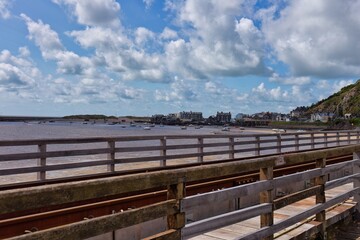 Fototapeta na wymiar view of the sea and town from the bidge