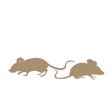 Vector silhouette of the mouse  