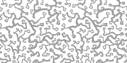 Halloween seamless pattern with blackthorn for monochrome halloween design. Wallpaper or background with plant or autumn branch for october party banner, poster or postcard