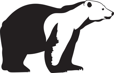 Polar bear vector silhouette illustration