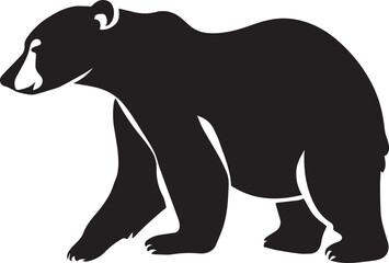 Fototapeta na wymiar Polar bear vector silhouette illustration