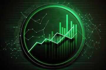 Digital illustration of  financial graph in colour  background