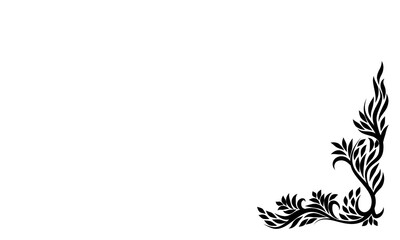 Floral retro coner border. Vector illlustration.