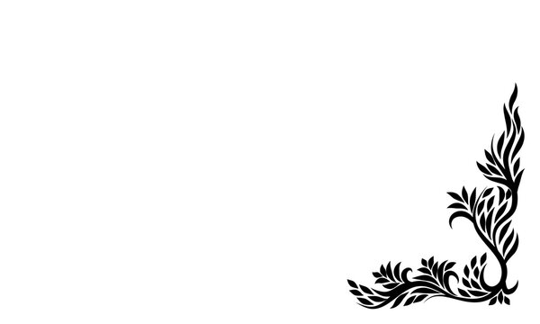Floral retro coner border. Vector illlustration.