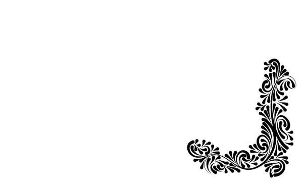 Floral retro coner border. Vector illlustration.