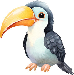 Toucan character cartoon illustration created with Generative AI technology