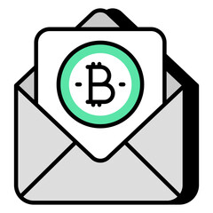 Creative design icon of bitcoin mail 