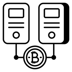 Creative design icon of bitcoin server 