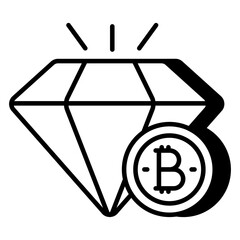 Creative design icon of bitcoin diamond 