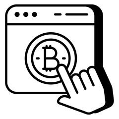 Modern design icon of bitcoin website 