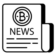 Perfect design icon of bitcoin newspaper 