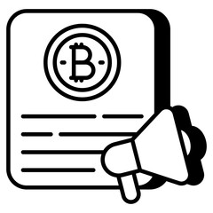 A flat design icon of bitcoin promotion