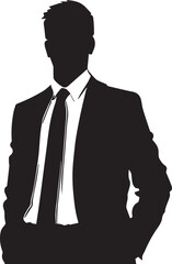 Business man vector silhouette, Stylish man vector silhouette black color