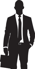 Business man vector silhouette, Stylish man vector silhouette black color