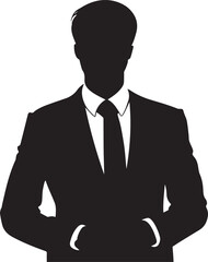 Business man vector silhouette, Stylish man vector silhouette black color