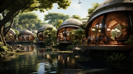 Floating ecovillage concept, designed for the serene backwaters of Kerala, India ::2.5 , bamboo...