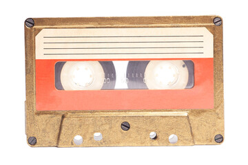 Gold retro audio cassette tape