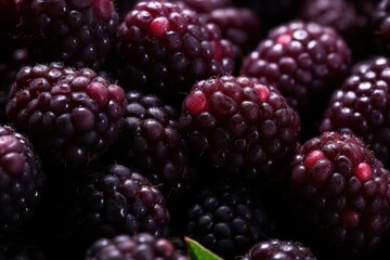 close up view of a fresh tasty blackberry, ai tools generated image