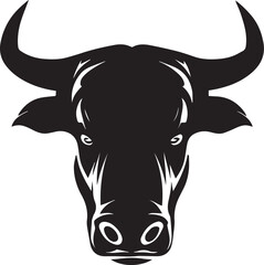 Bull Head vector silhouette Illustration