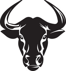 Bull Head vector silhouette Illustration