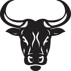 Bull Head vector silhouette Illustration