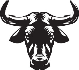 Bull Head vector silhouette Illustration