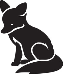fox cub vector silhouette Illustration