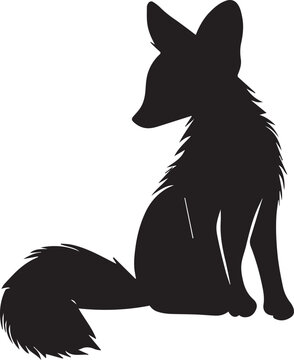fox cub vector silhouette Illustration