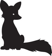 fox cub vector silhouette Illustration
