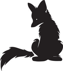 fox cub vector silhouette Illustration