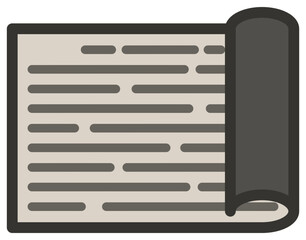 Newspaper cartoon icon. Vector illustration.	