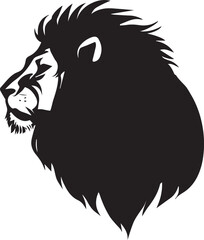 Lion vector silhouette, Big lion vector silhouette illustration