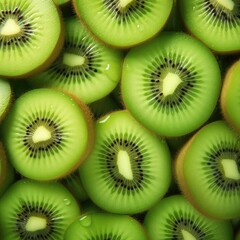 Kiwi fruit on a green background. 3d illustration