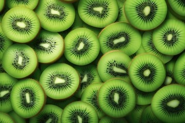 Kiwi fruit close-up as a background. Top view
