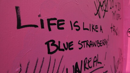 Beautiful graffiti quote at a back alley in Hong Kong