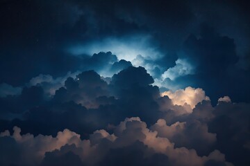 Clouds in the night sky