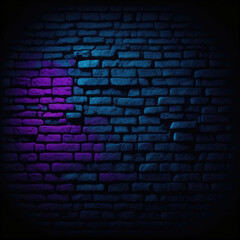  Fashion Empty  Brick Stone Wall Background With Futuristic Neon Lights, Bright Vivid Colors,  Modern Design For Product Display Generative Ai