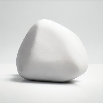 Smooth white rock High-quality isolated in a white background.