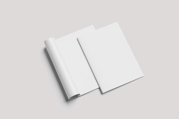 A4 Magazine Brochure Blank Mockup