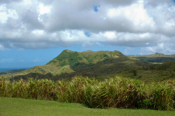 Hill in lush landscape on Guam